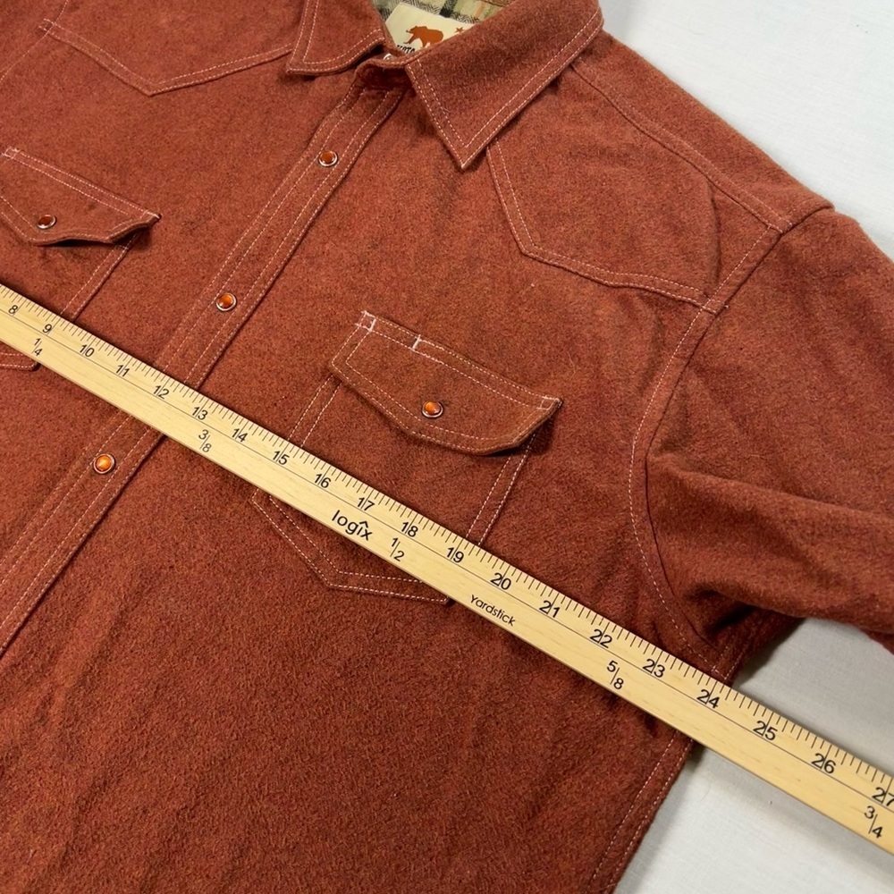 Dakota Grizzly Western Pearl Snap Shacket Mens XL Rust Orange - Picture 7 of 12